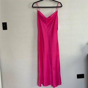Hot pink cowl neck midi slip dress 💖 Barbie